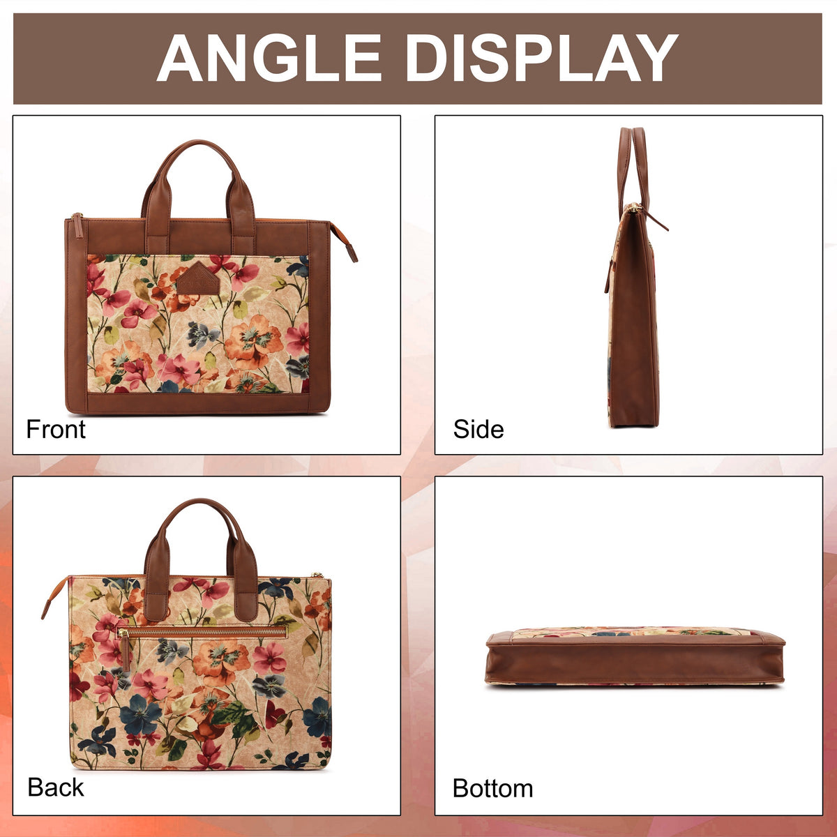 Pink Flower Laptop Bag