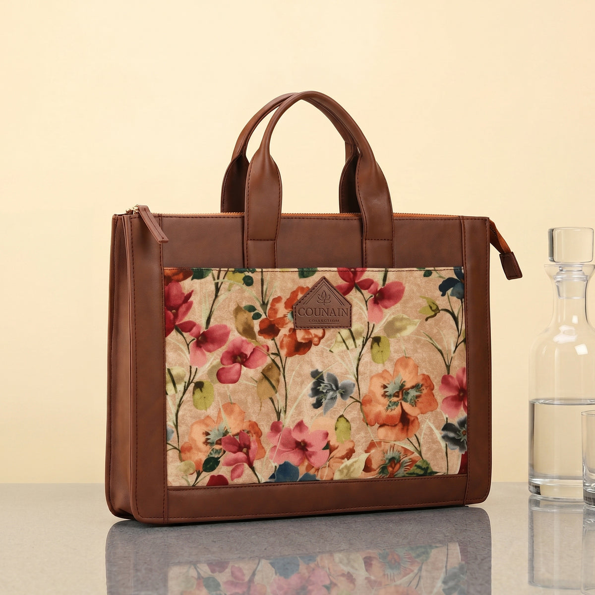 Pink Flower Laptop Bag