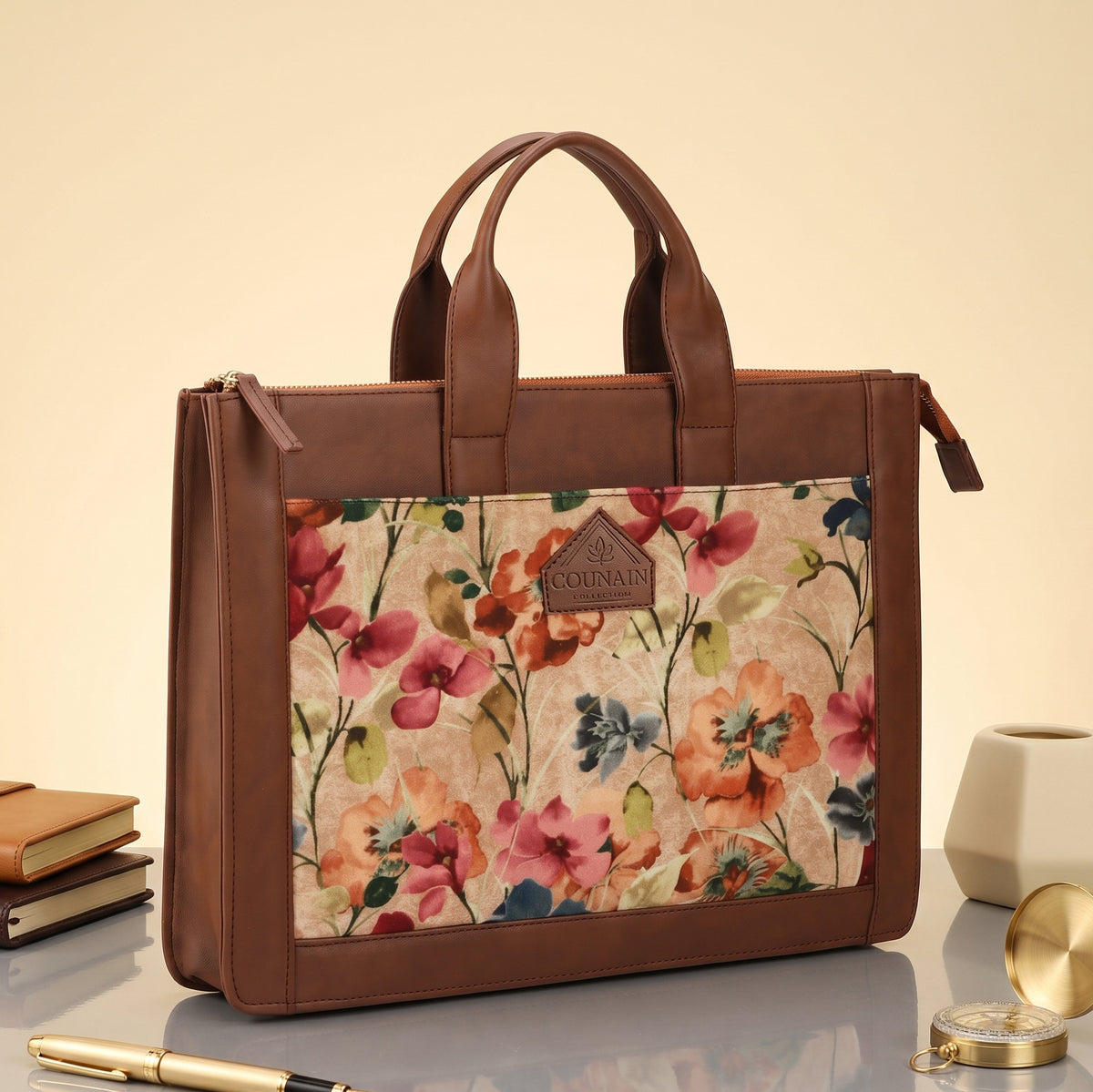 Pink Flower Laptop Bag