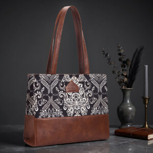 Royal Balck Floral Tote